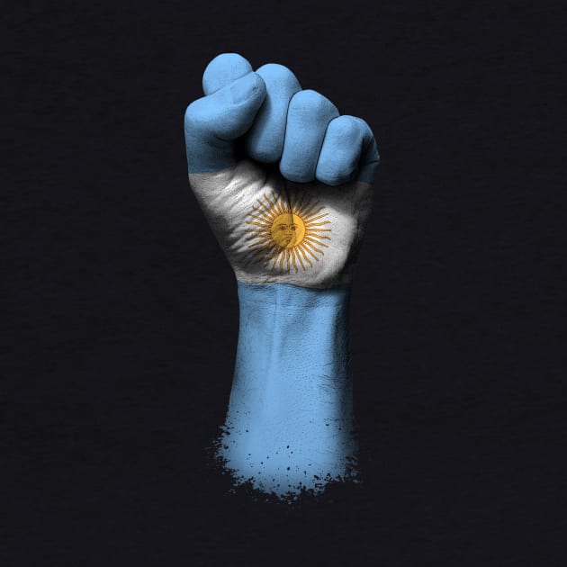 Flag of Argentina on a Raised Clenched Fist by jeffbartels